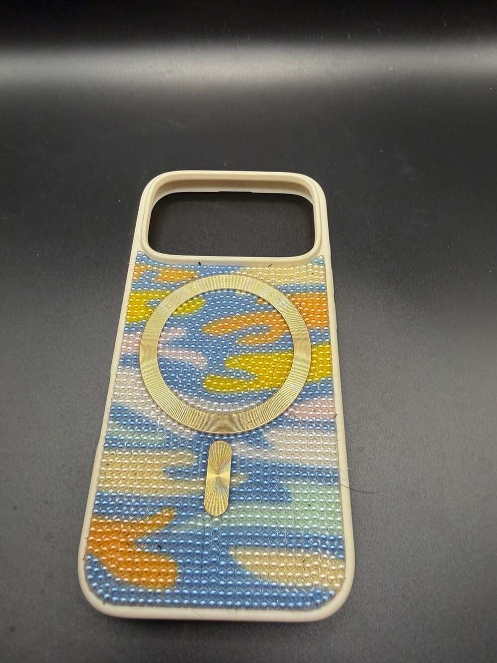 Unbranded Phone Case IP17 Pro Colorful Beads MagSafe Ring